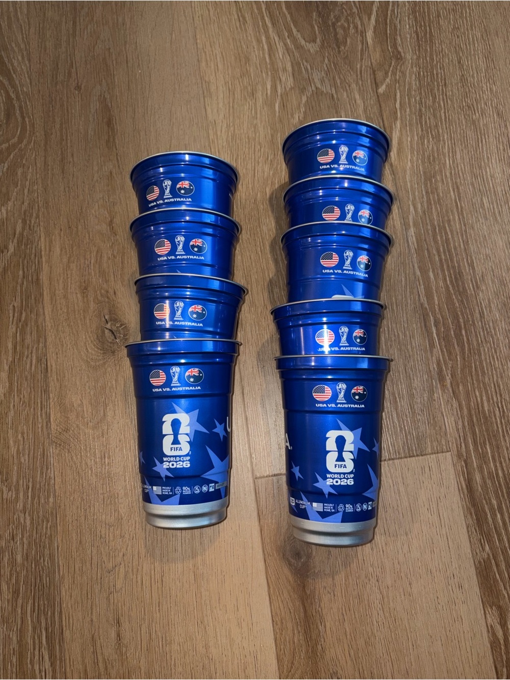 2026 FIFA World Cup USA Vs Australia Michelob Ultra 16oz Aluminum Cups Set Of 9